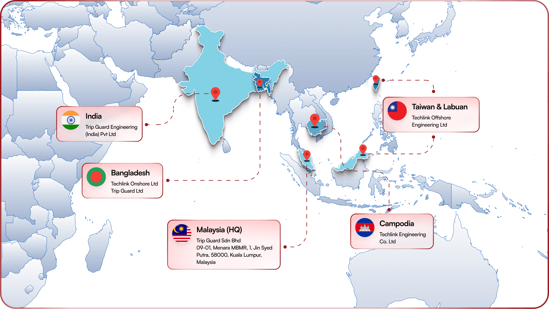 TripGuard global presence map